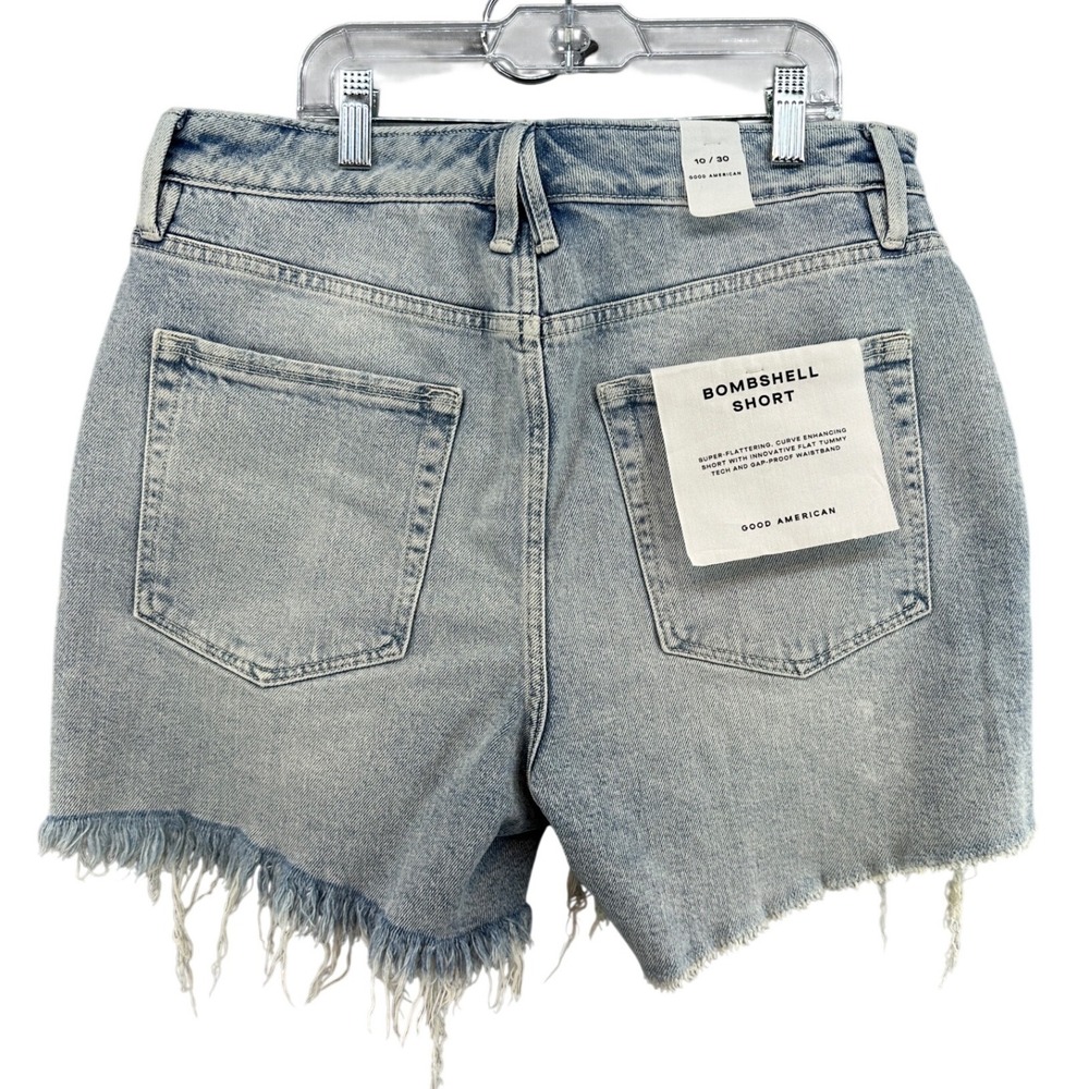 NWT Good American Bombshell Short Distressed Denim Indigo675 10/30 - Picture 2 of 6
